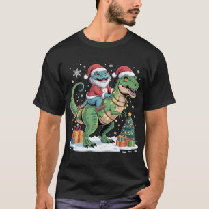 T-shirt Lézard Santa sur T-Rex avec des cadeaux