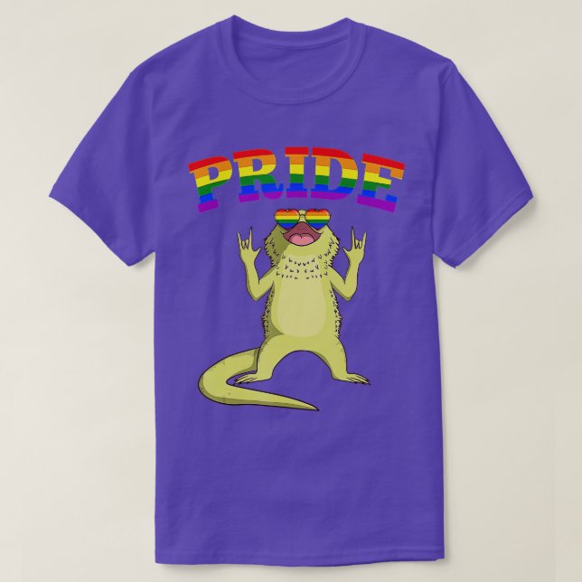 T-shirt LGB Bearded Dragon Gay Pride Rainbow LGBQ Cute Gif (Design devant)