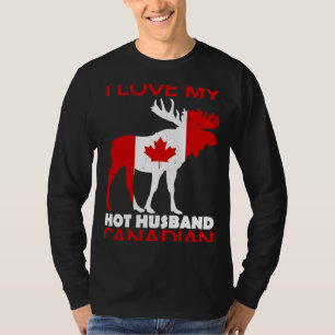 T-shirt LgBN I Love Husband Canadian Maple Leaf Animal Can