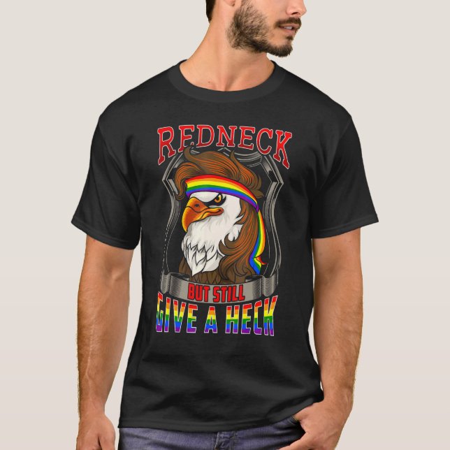 T-shirt LGBT Ally Redneck Country Southern LGBTQ Bald Eagl (Devant)