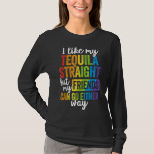 T-shirt Lgbt Ally Tequila Stright Friends Aller Dans L'Une