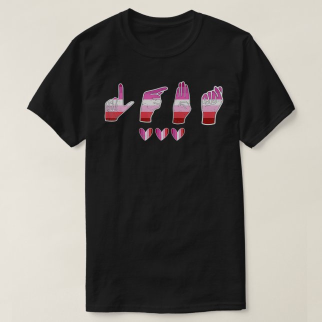 T-shirt LGBT ASL Lesbian Sign Language Lesbian Pride Outf (Design devant)