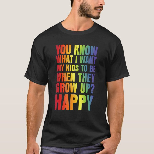 T-shirt LGBT Awareness Proud Parents Mom Dad Gay Pride Rai (Devant)