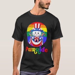 T-shirt Lgbt Cat Purride Arc En Arc En Arc En Arc En Arc E