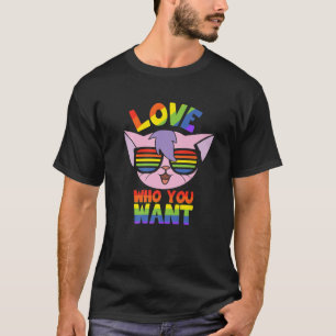 T-shirt LGBT Chat Avec Lunettes - Fierté LGBTQ - Aimez Qu