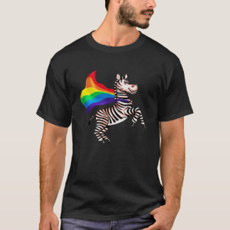 T-shirt LGBT Community Pride Zebra Rainbow Flag T Shirt