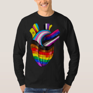 T-shirt Lgbt Drapeau Heartbeat Gay Lesbian Resist Rainbow