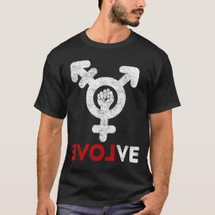 T-shirt LGBT Fierté Amour Symbole Transgenre Évoluer Trans