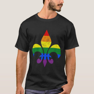 T-shirt LGBT Fleur De Lis Mois Gay pride Rainbow M