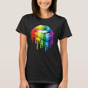T-shirt Lgbt Gay Lesbienne Csd Fierté Lèvres Bouche