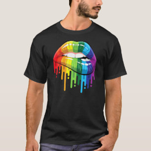 T-shirt Lgbt Gay Lesbienne Csd Pride Lips Bouche
