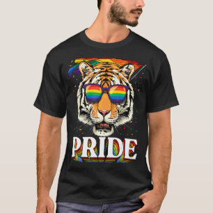 T-shirt Lgbt Gay pride Tigre Lgbt Drapeau Arc-en-ciel Lune