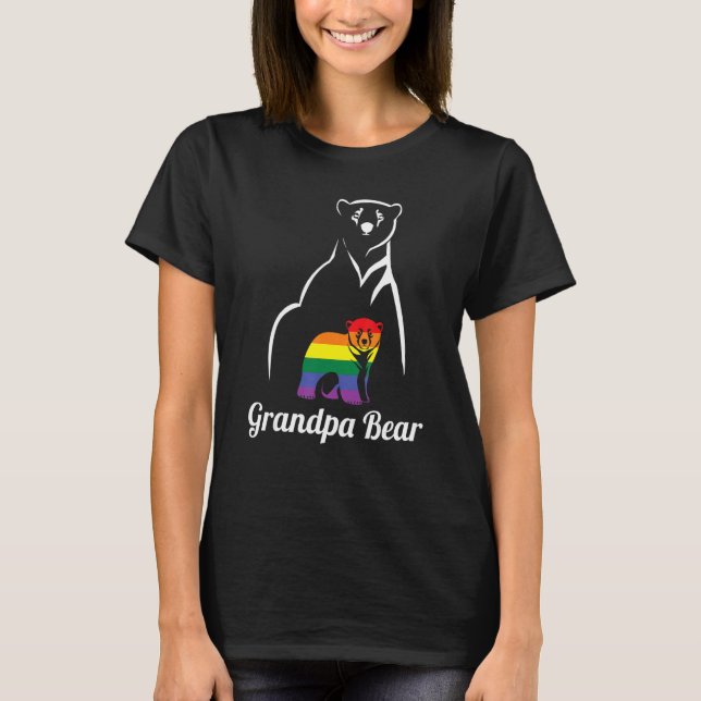 T-shirt Lgbt Grand-Père Ours Gay pride Lesbian Rainbow Lgb (Devant)