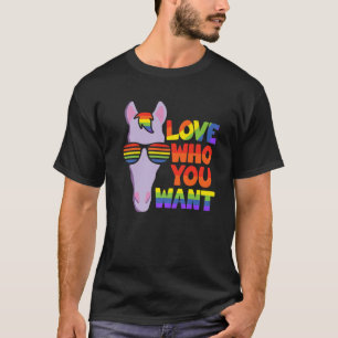 T-shirt LGBT Horse avec lunettes - Fierté LGBTQ - Aimer Qu