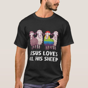 T-shirt Lgbt Jesus Aime Tous Ses Moutons Chrétienté Gay Pr