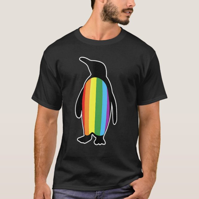 T-shirt Lgbt Lgbtq Gay pride Arc-en-ciel pingouin (Devant)