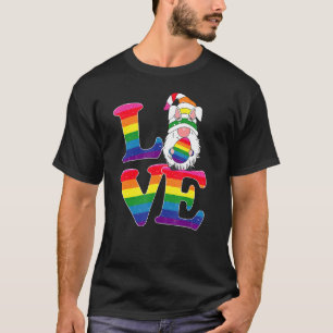 T-shirt Lgbt Love Gnome Jour de Pâques Couple Lesbian Gay 