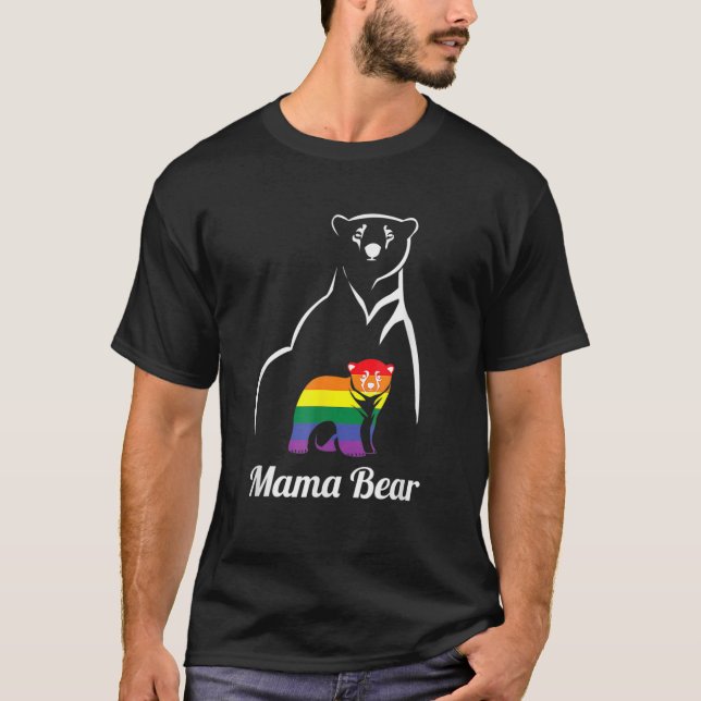 T-shirt LGBT Mama Bear Gay Pride d'Equal Rights Rainbow (Devant)