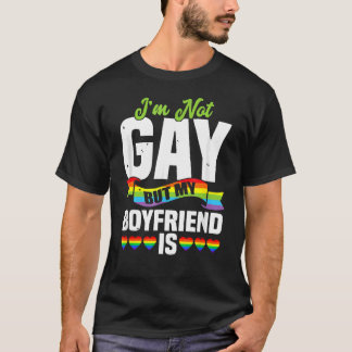 T-shirt Lgbt Mens Je ne suis pas gay mais mon copain est