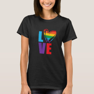 T-shirt Lgbt Mois Gay pride Amour Rainbow Coeur Pour Lui I