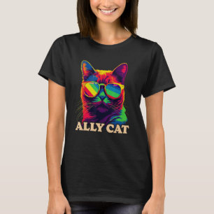 T-shirt LGBT Mûte Ally Chat Gay pride LGBTQ Rainbow Flag P