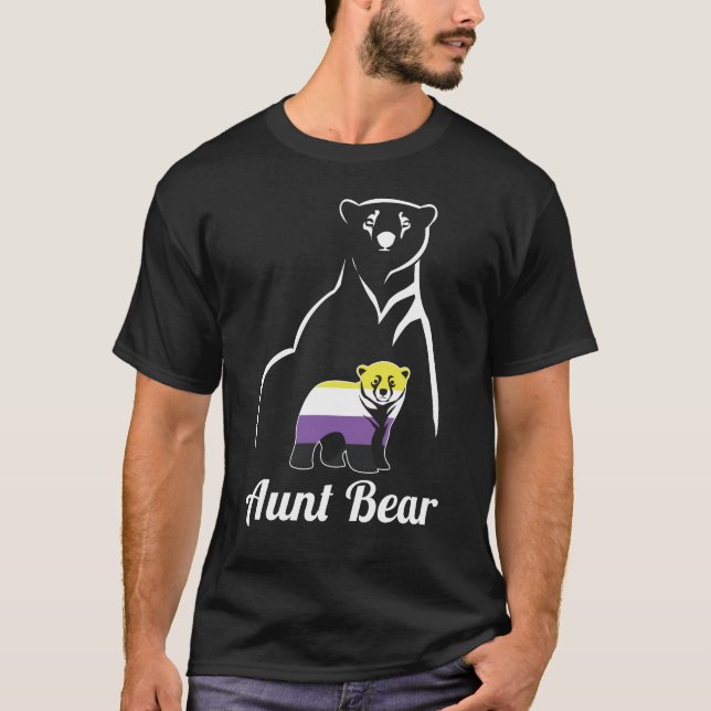 T-shirt LGBT Non Binary Tante Bear Enby Non Binary Pride (Devant)