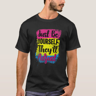 T-shirt Lgbt Pan Drapeau Soyez Vous-Même Ils Ajustent Pans