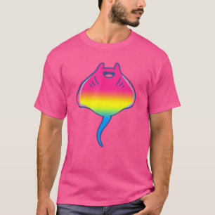 T-shirt Lgbt Pansexual Pride sourire Stingray Face Pan Fl