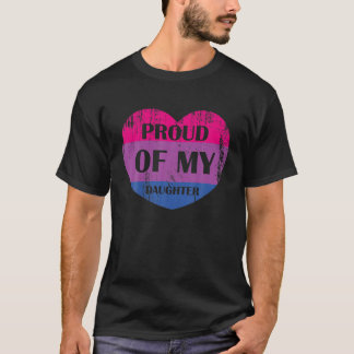 T-shirt LGBT Papa Maman Bi Pride Coeur Fier De Mon Bisexue