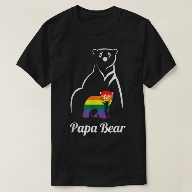 T-shirt LGBT Papa ours Gay pride Egalité des droits Arc-en (Design devant)
