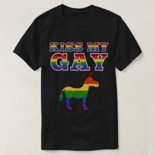 T-shirt LGBT Parties scintillant Rainbow Kiss My Funky