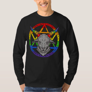 T-shirt Lgbt Pentagram Chèvre Goth Lgbt