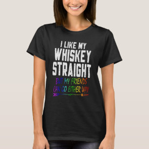 T-shirt Lgbt Pride Gay Lesbian J'Aime Mon Whiskey Droit