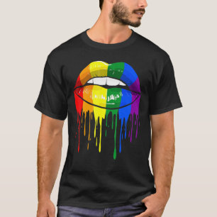 T-shirt Lgbt Pride Mois Gay Lesbian Pride Lips Drapeau