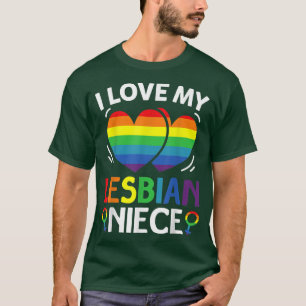 T-shirt Lgbt Pride Mois I Love Lesbian Niece Coeur Design