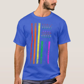 T-shirt Lgbt Pride Mois Support Avec Rainbow Us American A