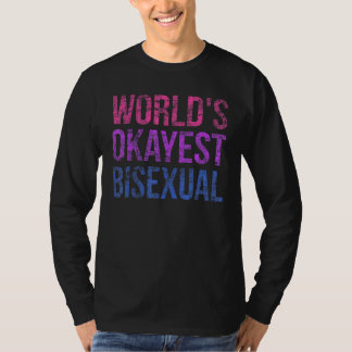 T-shirt LGBT Pride Mondes Okayest Bisexual Rainbow Drapeau