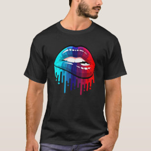 T-shirt Lgbt Rainbow Lips Pride Gay Lesbian
