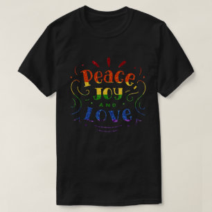 T-shirt LGBT Rainbow Parties scintillant Paix Joie Amour