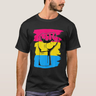 T-shirt LGBT Résiste Poing Vintage Pansexual Flag Pan
