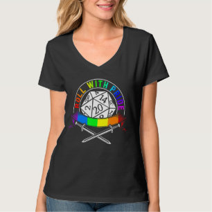 T-shirt Lgbt Roll Avec Fierté D20 Rpg Tabletop Gay Et Lesb