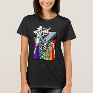 T-shirt Lgbt Skeleton Boire Café Gay Transge Lgbtq Pride