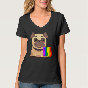 T-shirt Lgbt Support mignon Carlin Chien Rainbow Flag Prid
