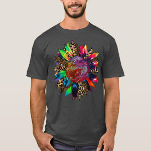 T-shirt LGBT Tie Dye Sunflower Retro Rainbow Leopard 4e o