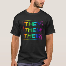 T-shirt LGBT Transgenre Ils Leur Pronononouns Arc-en-ciel
