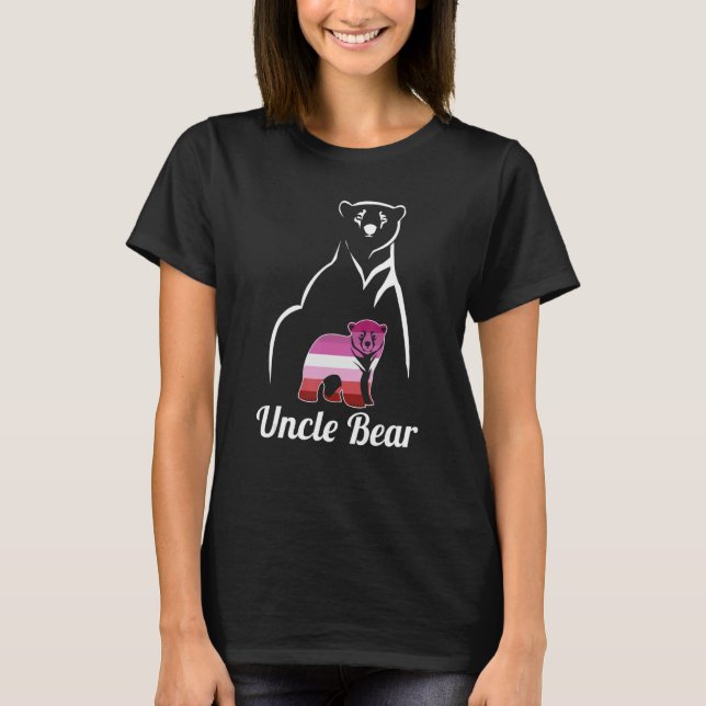 T-shirt Lgbt Uncle Lesbian Bear Drapeau Lesbian Pride (Devant)