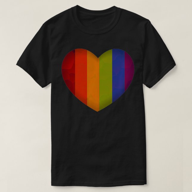 T-shirt LGBT Valentines Day Heart Pride Gay Lesbian Coupl (Design devant)