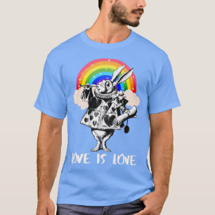 T-shirt LGBTQ Alice aux pays des merveilles Lapin Blanc - 