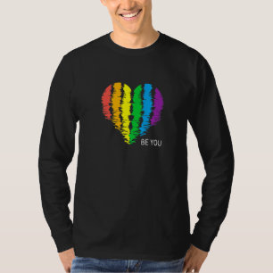 T-shirt Lgbtq+ Ally Be You Awareness Rainbow Flag Heart Ga