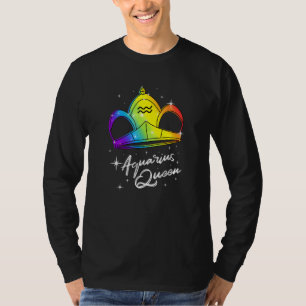 T-shirt Lgbtq Aquarius Queen Zodiac Avec Gay pride Arc-En-